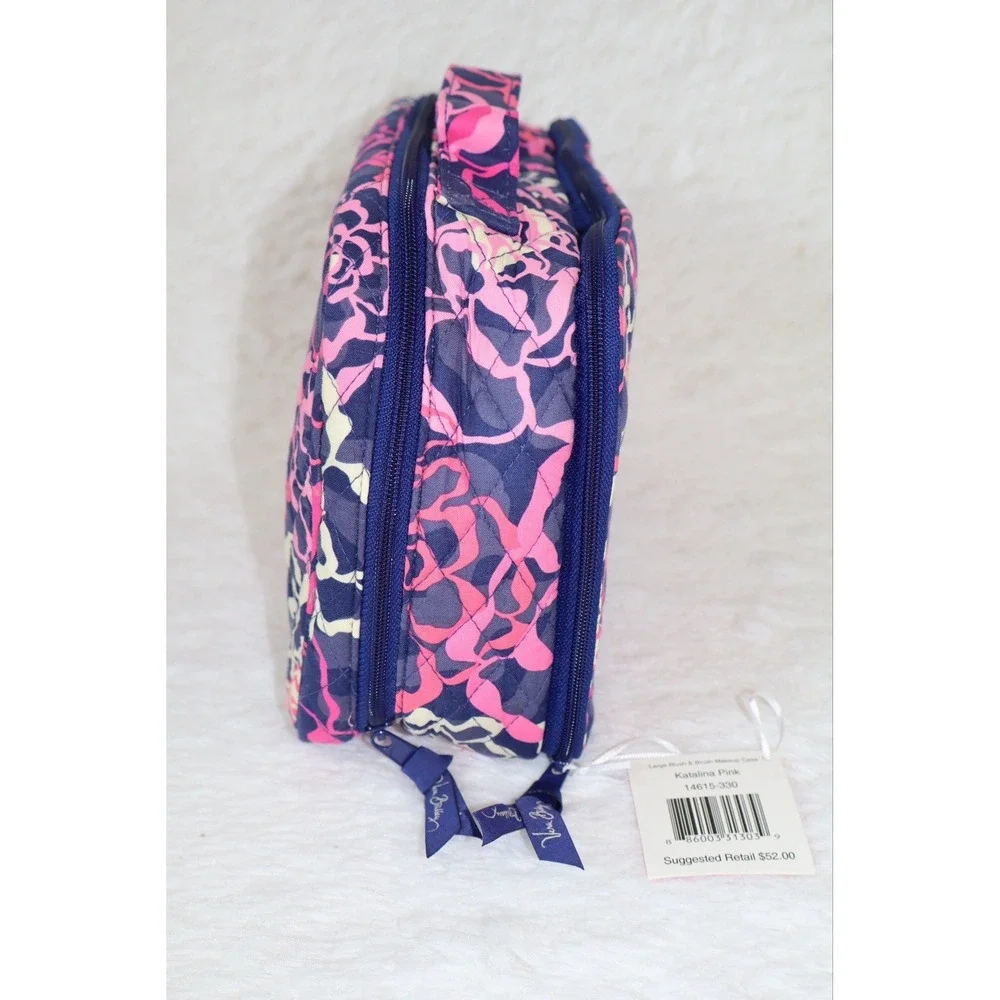 NWT Vera Bradley Large Blush & Brush Makeup Case Cosmetic Bag Katalina Pink